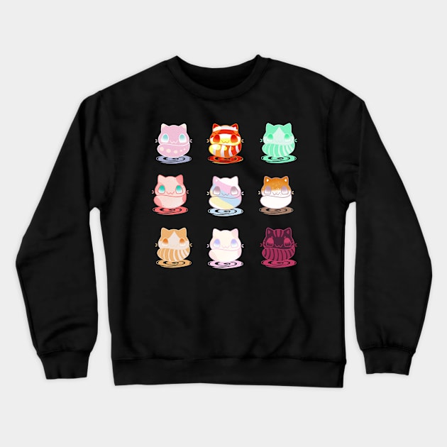 Set of kawaii candy cats real breeds and fantasy cat Crewneck Sweatshirt by astronauticarte